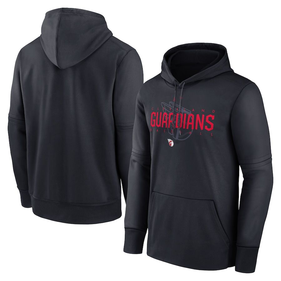 Men 2023 MLB Cleveland Indians black Sweatshirt style 1